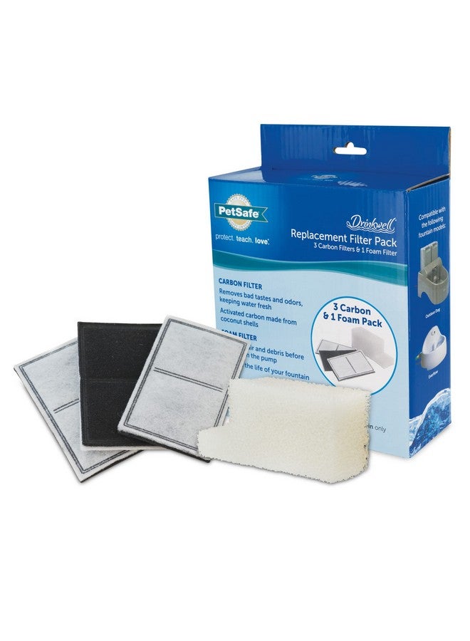 بيت سيف مجموعة مرشحات بديلة من Drinkwell لنافورة مياه الكلاب الخارجية، 3 مرشحات كربون ومرشح إسفنجي واحد - Image 1