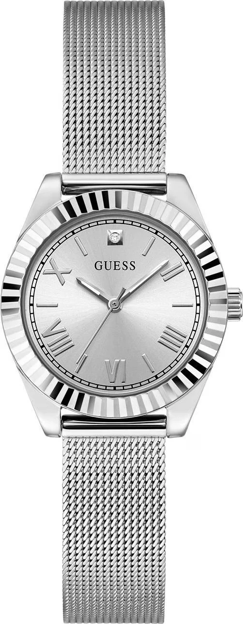 جس GUESS Mini Luna Ladies Silver Tone Analog Watch