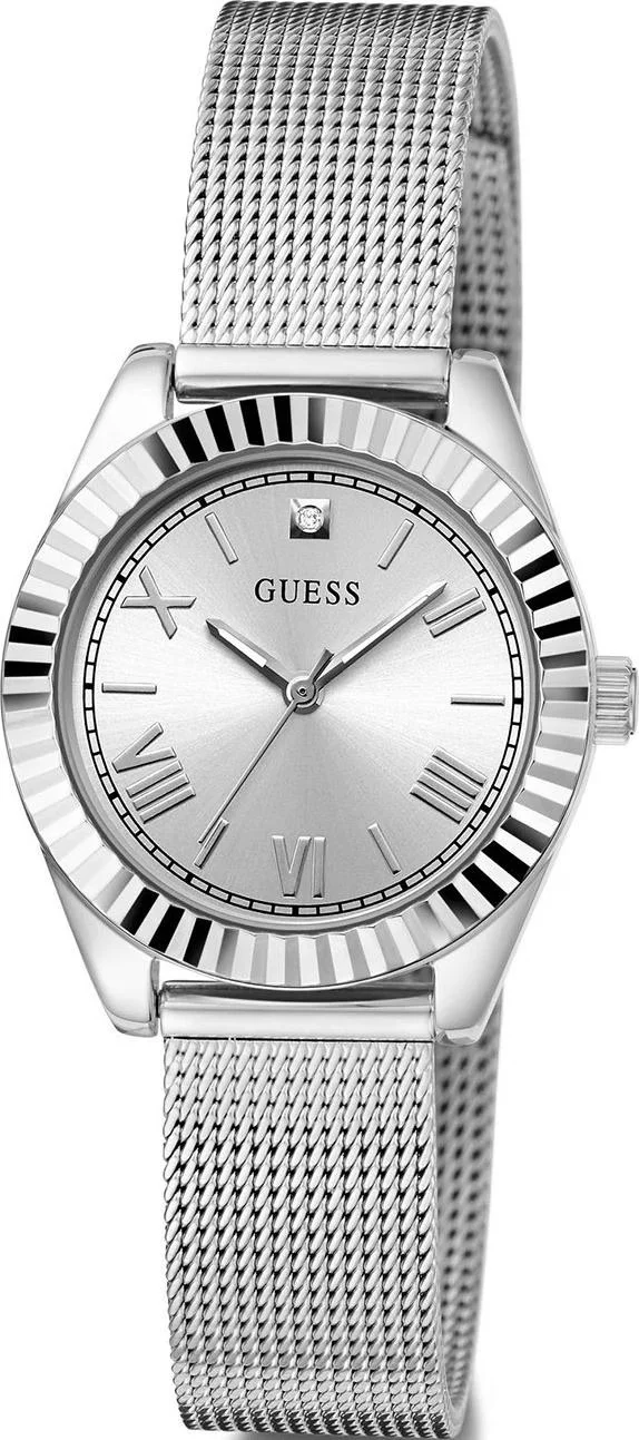 جس GUESS Mini Luna Ladies Silver Tone Analog Watch