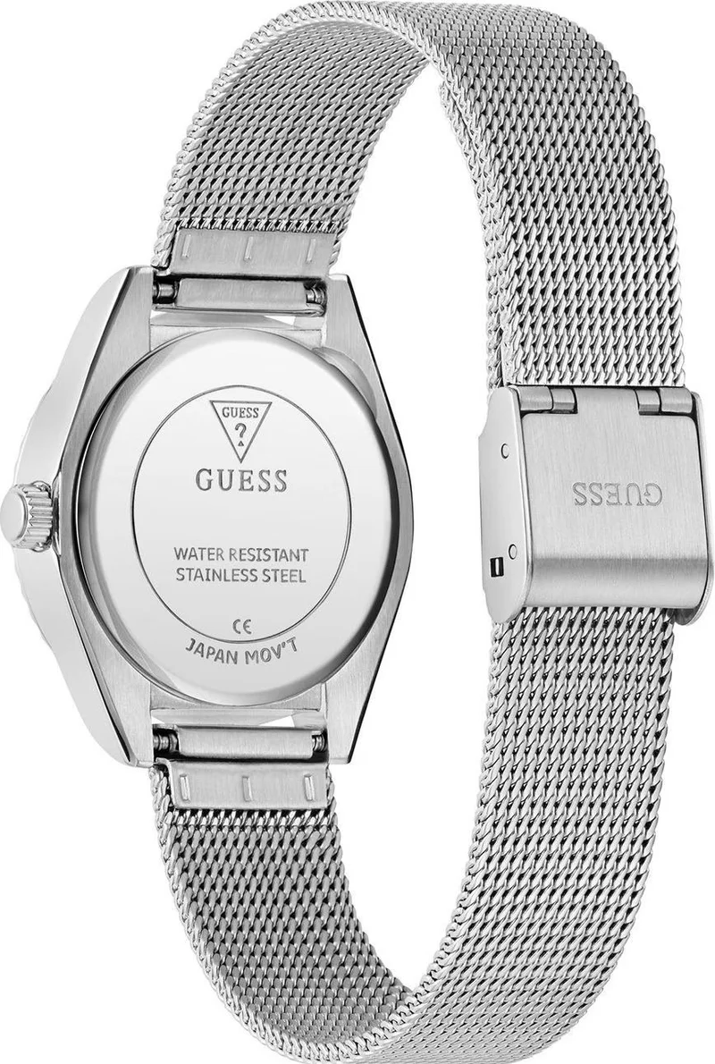 جس ساعة غيس ميني لونا نسائية فضية تناظرية