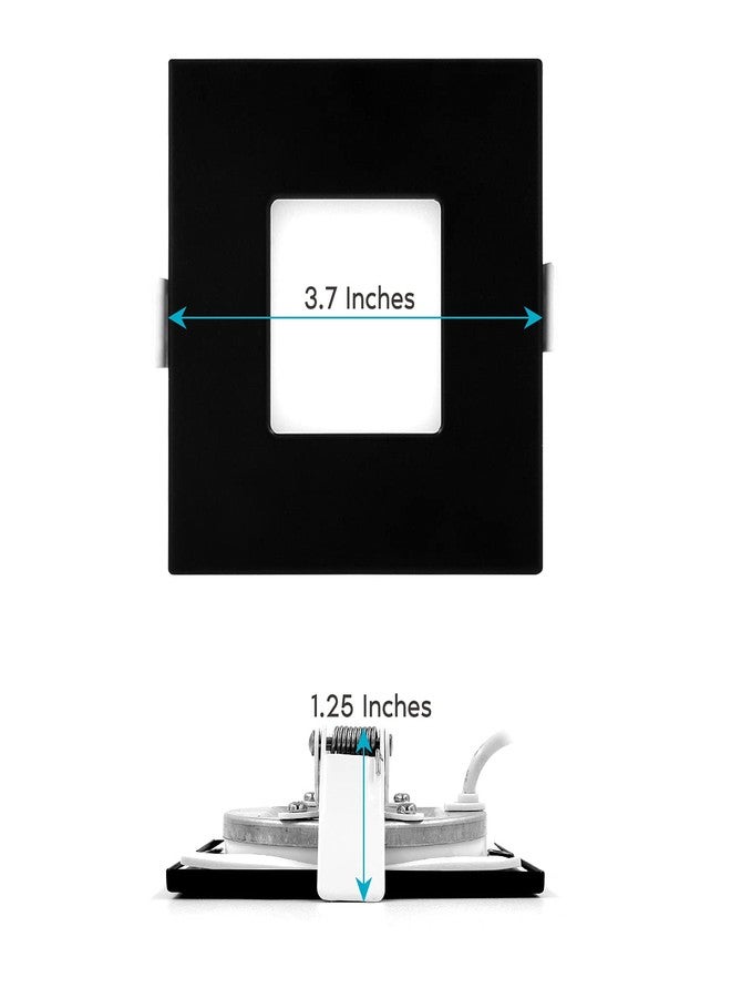 LUXRITE 3 Inch Square Ultra Thin LED Recessed Light with J-Box, 8W, 5 Color Options 2700K | 3000K | 3500K | 4000K | 5000K, Dimmable Wafer Light, 540 Lumens, Black Trim, Energy Star, IC Rated - Image 5