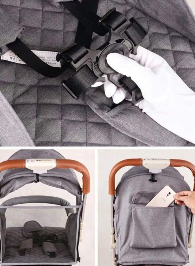 StarKids A small, lightweight foldable stroller with a light aluminum frame that can be carried while traveling, ideal for airplane cabins, suitable for children aged 0-3 years - Image 3