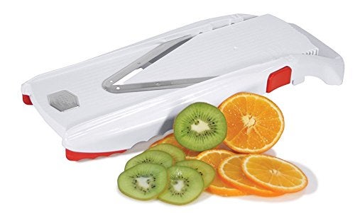 Börner Swissmar Börner VPower V-Slicer Mandoline – Professional Kitchen Tool with Adjustable Thickness – Precision Food Slicer for Vegetables, Julienne, Shredding – Includes Safety Holder & Inserts - White - Image 2