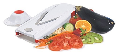 Börner Swissmar Börner VPower V-Slicer Mandoline – Professional Kitchen Tool with Adjustable Thickness – Precision Food Slicer for Vegetables, Julienne, Shredding – Includes Safety Holder & Inserts - White - Image 3
