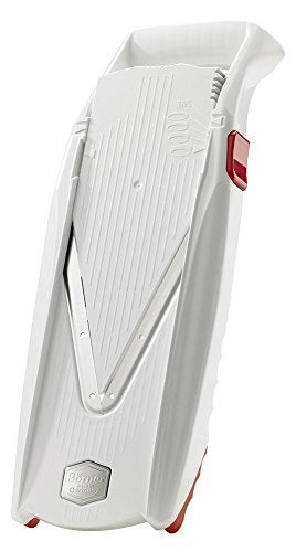Börner Swissmar Börner VPower V-Slicer Mandoline – Professional Kitchen Tool with Adjustable Thickness – Precision Food Slicer for Vegetables, Julienne, Shredding – Includes Safety Holder & Inserts - White - Image 4