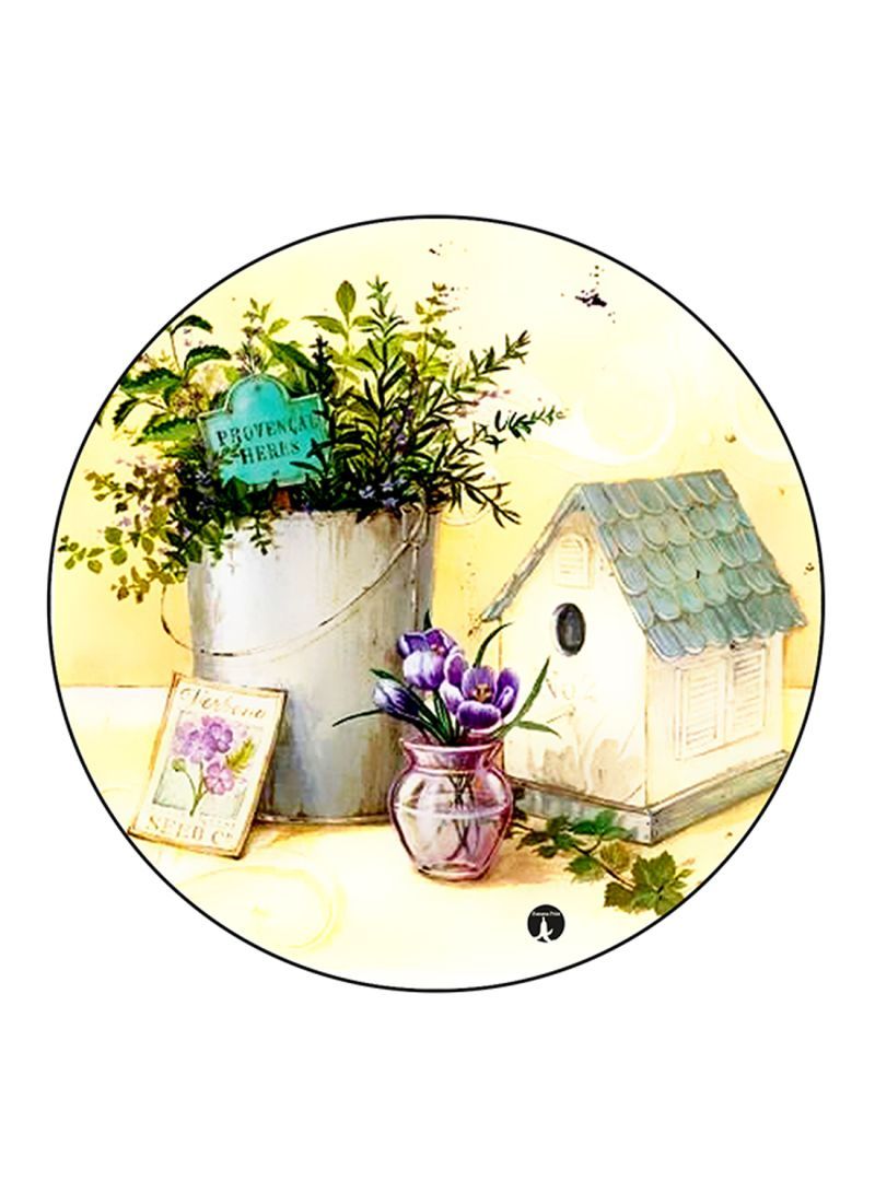 RKN Vintage Art Printed Fridge Magnet Round  Multicolour - Image 1