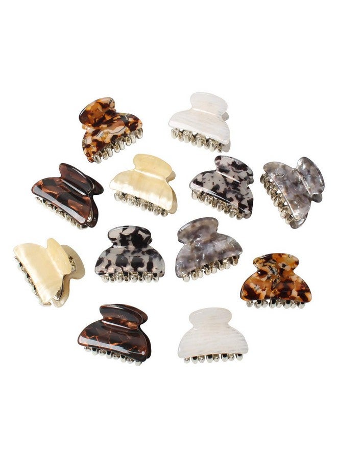 Cuizhiyu 1.57 Inch Small Acrylic Hair Claw Clips For Girls And Women Marbling Hair Clipsplastic Noslip Grip Jaw Hair Clip Hair Jaw Clamppack Of 12 - Image 1