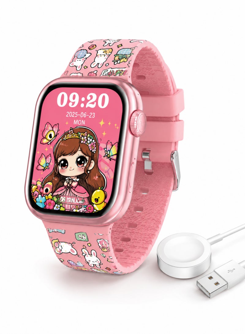 WISME X67 Mini Smart Watch for Girls & Women AMOLED Display 3 Straps Wireless Charger Pink - Image 1