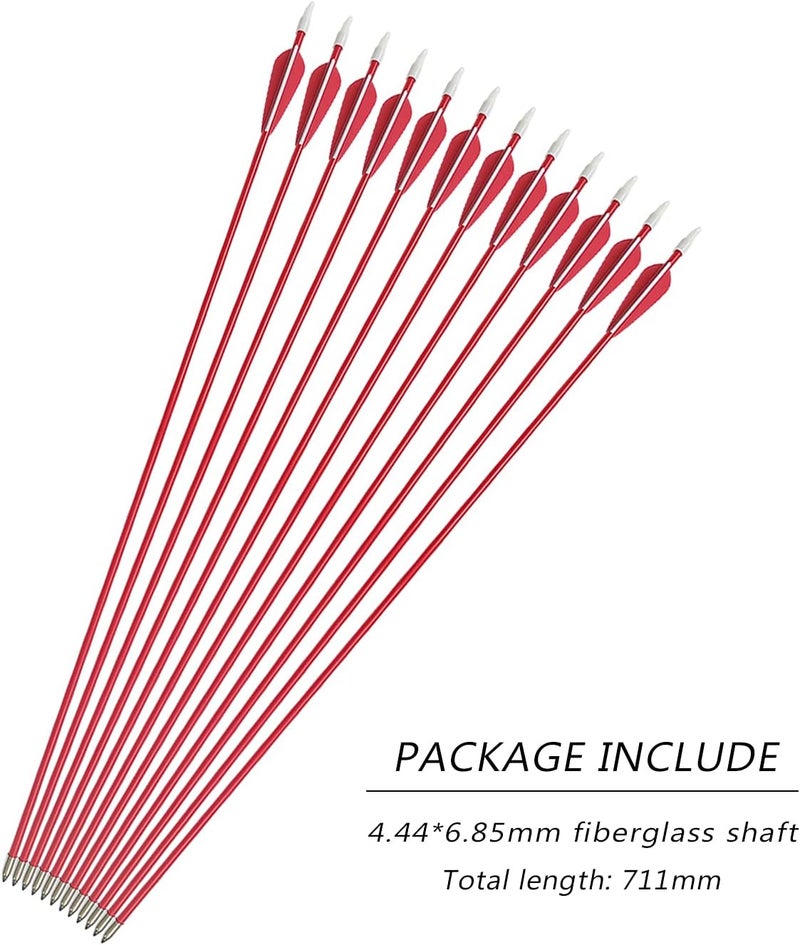 PANDARUS Youth Safetyglass Arrows 28" Fiberglass Archery 26" Target Practice Arrows(Pack of 12) - Image 5