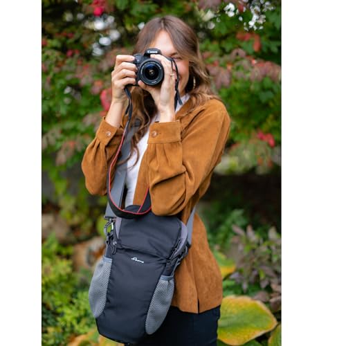 S-ZONE Camera Bag DSLR/SLR Waterproof Camera Case for Photographers Holster Compatible with Nikon Canon Sony, Black, Casual Daypack - Image 2