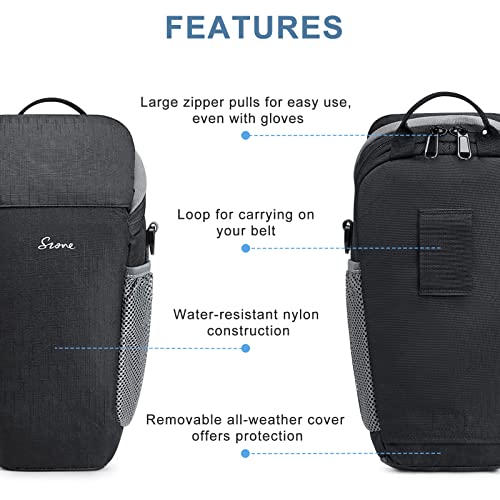 S-ZONE Camera Bag DSLR/SLR Waterproof Camera Case for Photographers Holster Compatible with Nikon Canon Sony, Black, Casual Daypack - Image 5