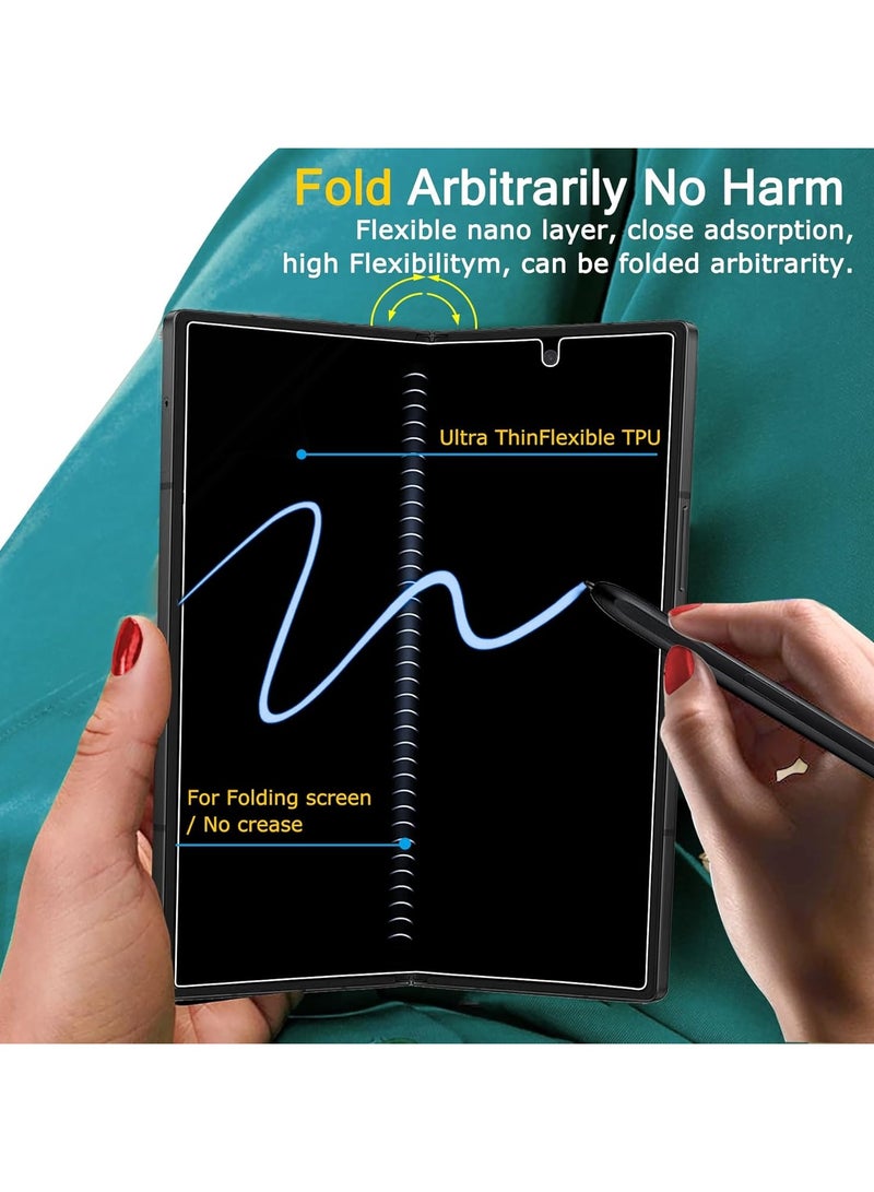 3 in 1 Privacy Screen Protector for Samsung Galaxy Z Fold 7, 1 Pack Inside Anti-Spy Film with 1Pack Front Anti-Spy Film + 1 Pacs Camera Lens Protector Accessories - Image 4