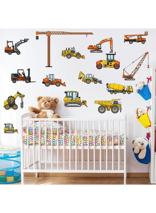 Eutecado Construction Cars Wall Decals Truck Tractor Wall Stickers for Boys Room, Cartoon Vehicles Stickers Cars Excavator Crane Wall Decals Toddler Boy Room Decor for Nursery Classroom - Image 3
