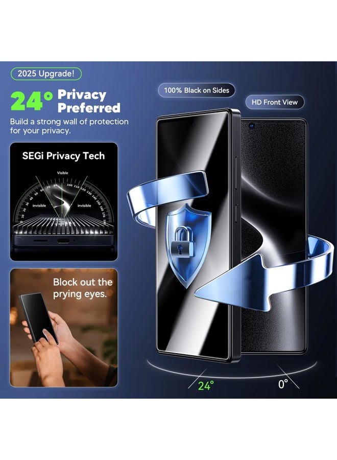 wsken for Samsung Galaxy S25 Ultra Privacy Screen Protector - [24°Anti Spy ][Auto Dust-Elimination] 9H Hardness 3D Full Screen Tempered Glass Easy Installation,Bubble Free,Anti Fingerprint,2 Pack - Image 2