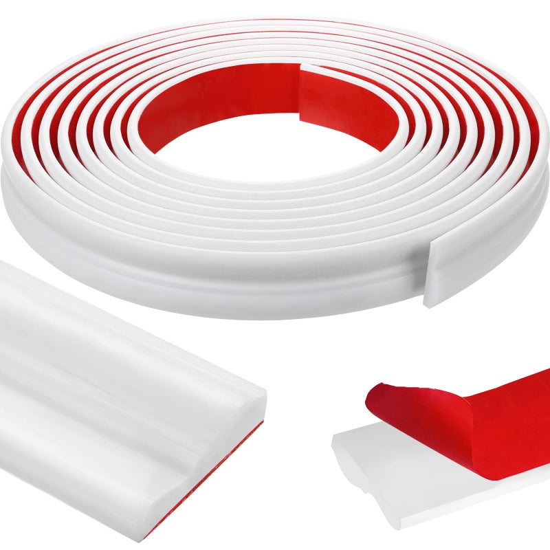Retainbre 20 Ft X 1.6'' Molding Trim Peel and Stick Chair Rail Moulding for Walls Self Adhesive Flexible Border Trim for Wall Mirror Frame Door Window Home Interior Decoration (TPE) - Image 1