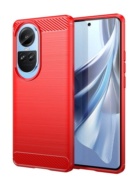 OPPO Reno10 Pro 5G/OPPO Reno10 5G Case Cover Soft TPU Carbon Fiber Texture Anti-Scratch Shockproof Phone Back Protector Accessory Ultra Slim Anti-Drop Rugged Bumper Cover