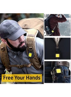 KhuHap KhuHap COB Rechargeable Keychain Flood Light Mini LED Lamp Flashlight Torch USB Charging Magnetic Gadgets Folding Bracket Bottle Opener Pocket Emergency Tourch YellowPack 1  - Image 2