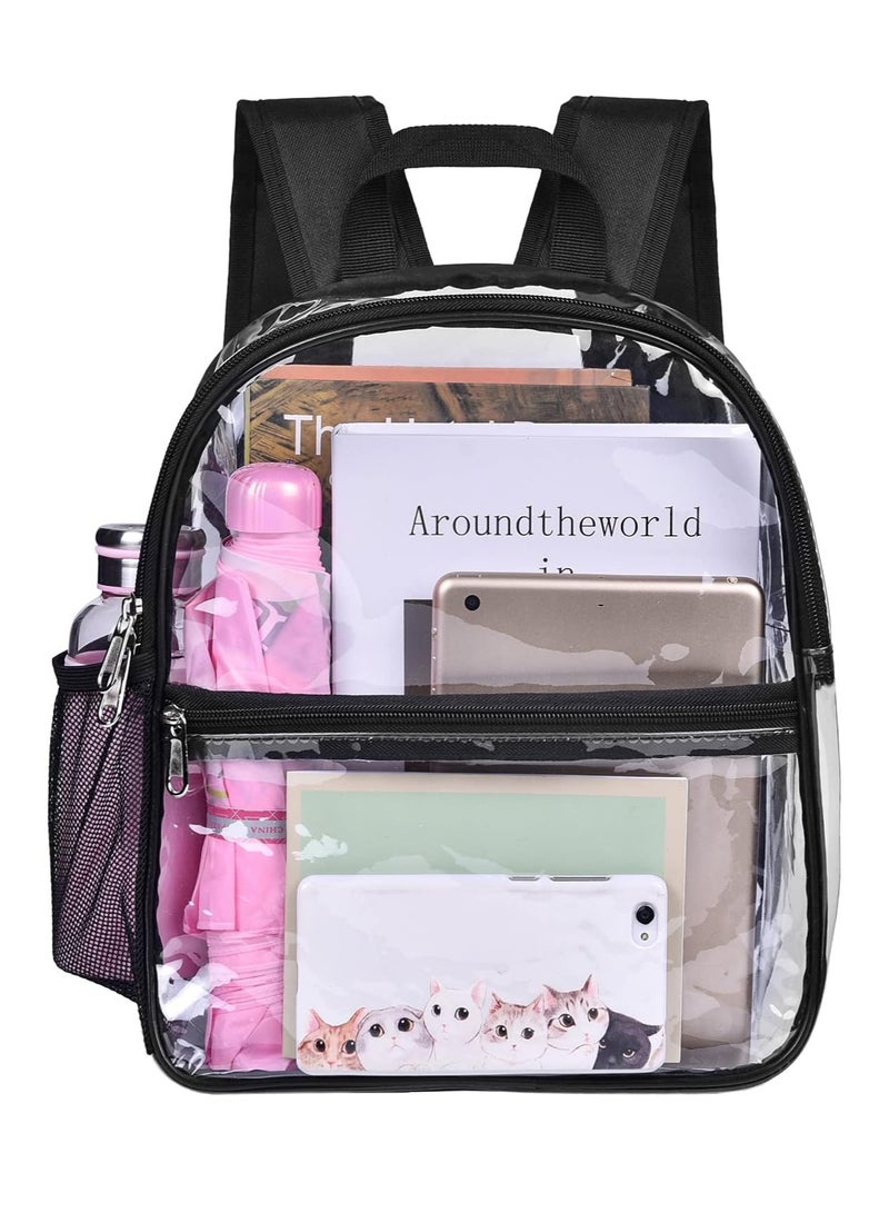 YelaJoy Clear Backpack  for Women and Men, Clear Bag for Stadium Events, Water proof Transparent bag for Concert Sporting Festival ( Black, 32*27*13 cm) - Image 1