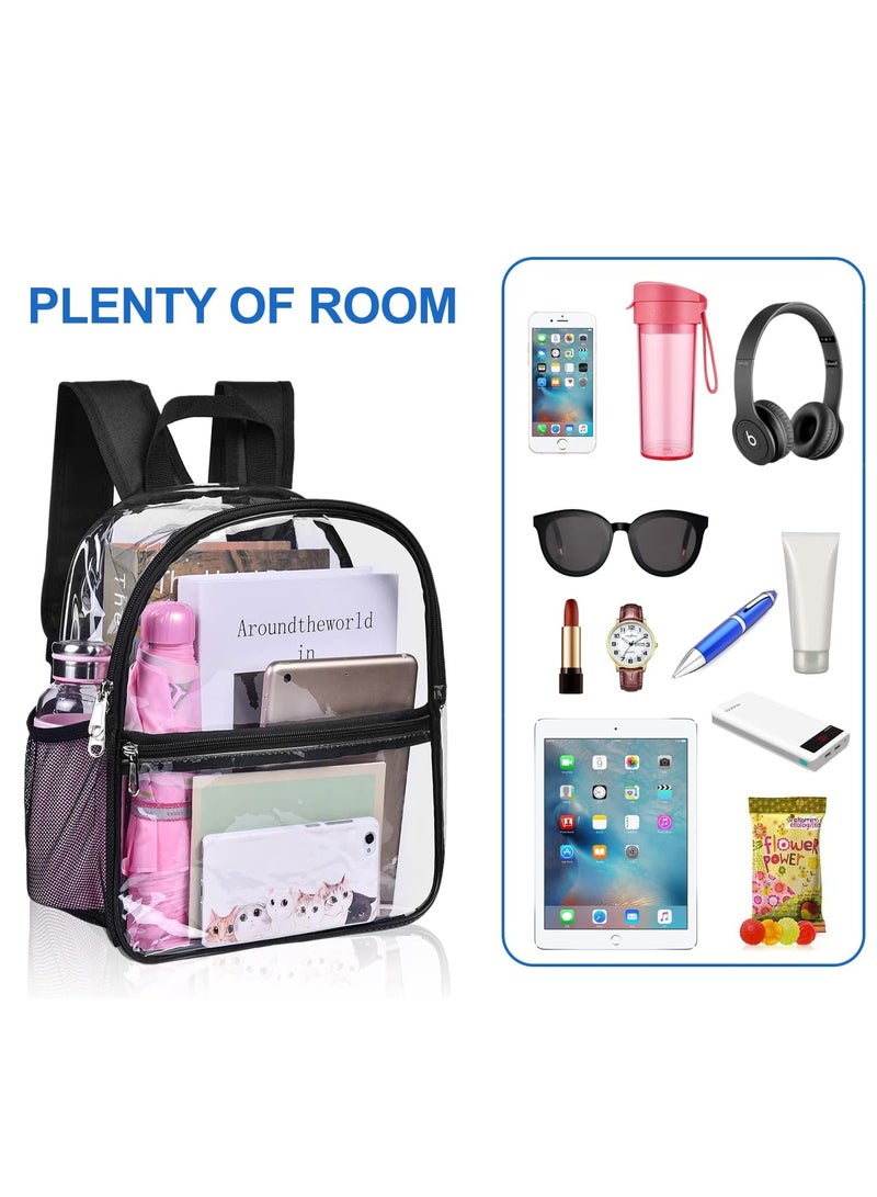 YelaJoy Clear Backpack  for Women and Men, Clear Bag for Stadium Events, Water proof Transparent bag for Concert Sporting Festival ( Black, 32*27*13 cm) - Image 2