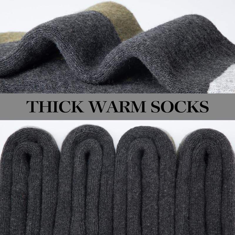 SIMIYA Merino Wool Hiking Socks for Men - 5 Pairs Thick, Warm, Thermal Winter Crew Socks for Cold Weather - Image 3