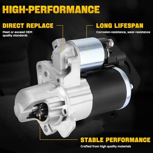YEHERIT 17986 Starter Motor Compatible with Chevy Colorado Equinox Impala Malibu, GMC Acadia Canyon, Buick Enclave Lacrosse, Cadillac SRX XTS, Pontiac, Saturn 3.0L 3.6L V6, Replace# 17986N 12645298 - Image 5