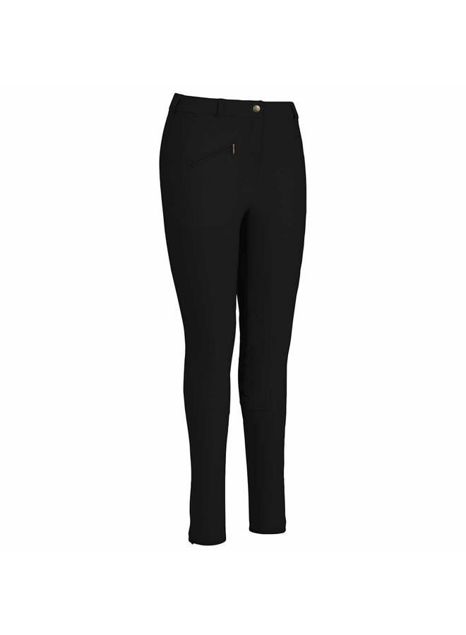 Women's Ribb Knee Patch Breeches (Regular), Black, 32