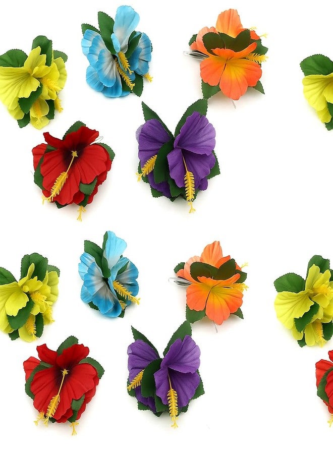Oojami 18-Piece Hawaiian Luau Flower Hair Clip Set - Tropical Plumeria Hair Accessories for Girls & Women, Party Favors for Luaus, Beach, Birthdays, and Hula Dance - Image 1