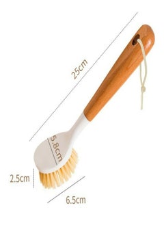 Oasisgalore 2Pcs Dish Brush Pot Kitchen Brush Wooden Handle Cleaning Brush Descale  - Image 2