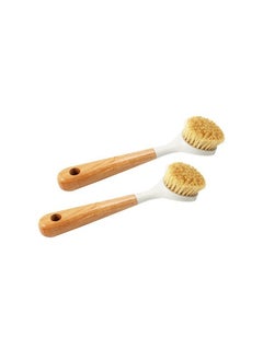 Oasisgalore 2Pcs Dish Brush Pot Kitchen Brush Wooden Handle Cleaning Brush Descale  - Image 1