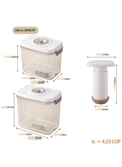 Y&D SYOSI Kitchen Storage Box Set, 2 Pcs Vacuum Food Container Boxes with Pump, Transparent Plastic Case Airtight Lid and Time Compass for Vegetables, Fruits Meats  - Image 2