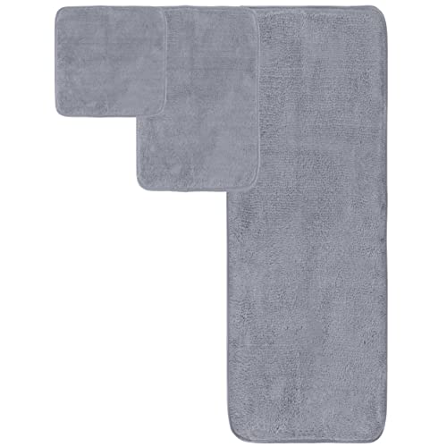 POLYTE Oversize, 60 x 30 in., Quick Dry Lint Free Microfiber Bath Towel Set, 6 Piece (Gray) - Image 2