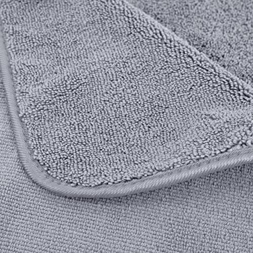 POLYTE Oversize, 60 x 30 in., Quick Dry Lint Free Microfiber Bath Towel Set, 6 Piece (Gray) - Image 4