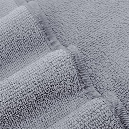 POLYTE Oversize, 60 x 30 in., Quick Dry Lint Free Microfiber Bath Towel Set, 6 Piece (Gray) - Image 5