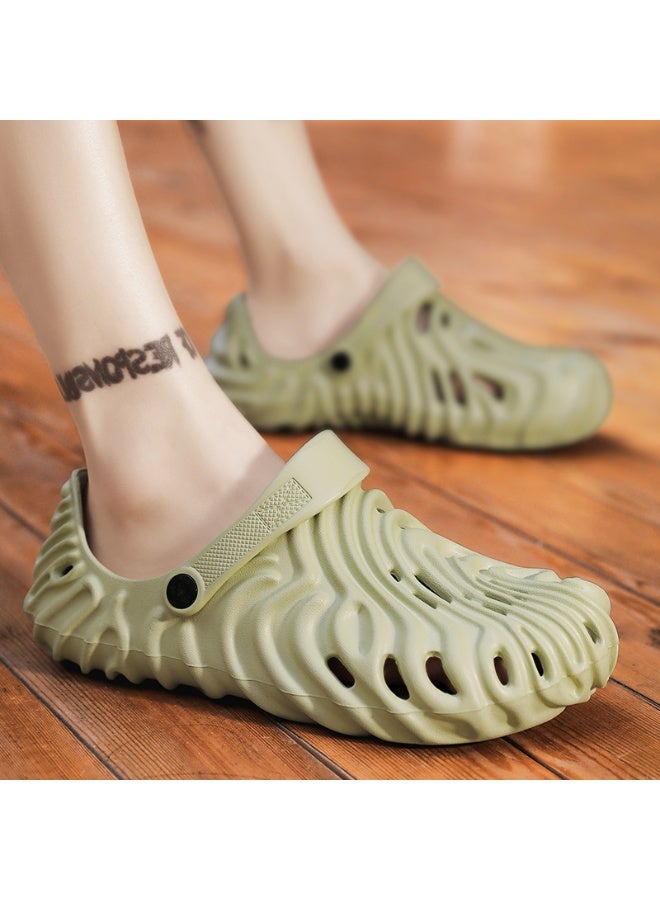 NIBEMINENT Large Size Slip-On Sandals Women's Breathable Anti-Slip Beach  Thong Shoes Fingerprint Design Couple  Style Summer  - Image 2