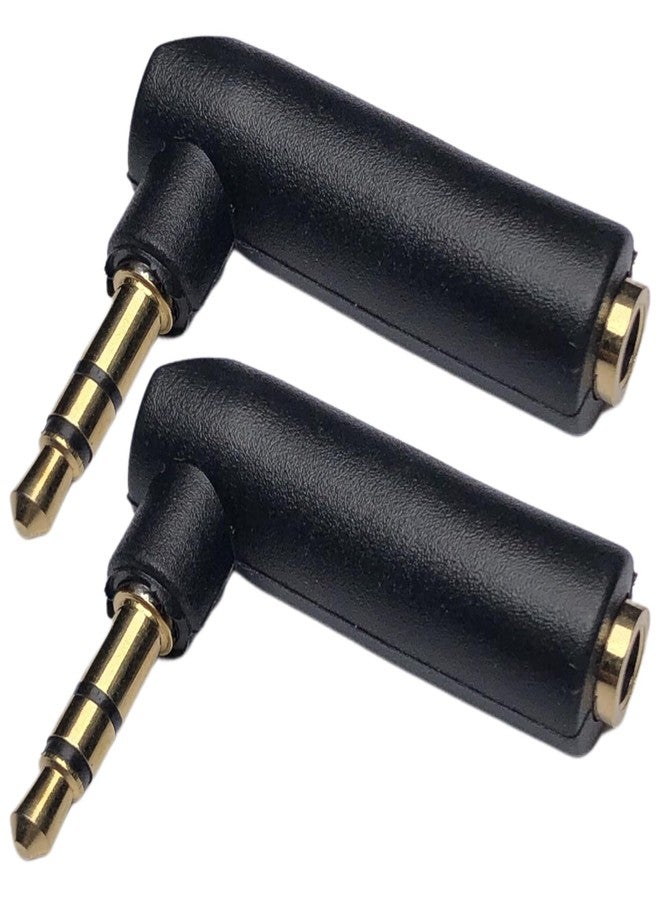 CESS 3.5mm TRS Stereo Right Angle Adapter - Gold-Plated Male Tip, Matte Plastic Female Housing, 2-Pack for Audio Devices and Headphones - Image 4