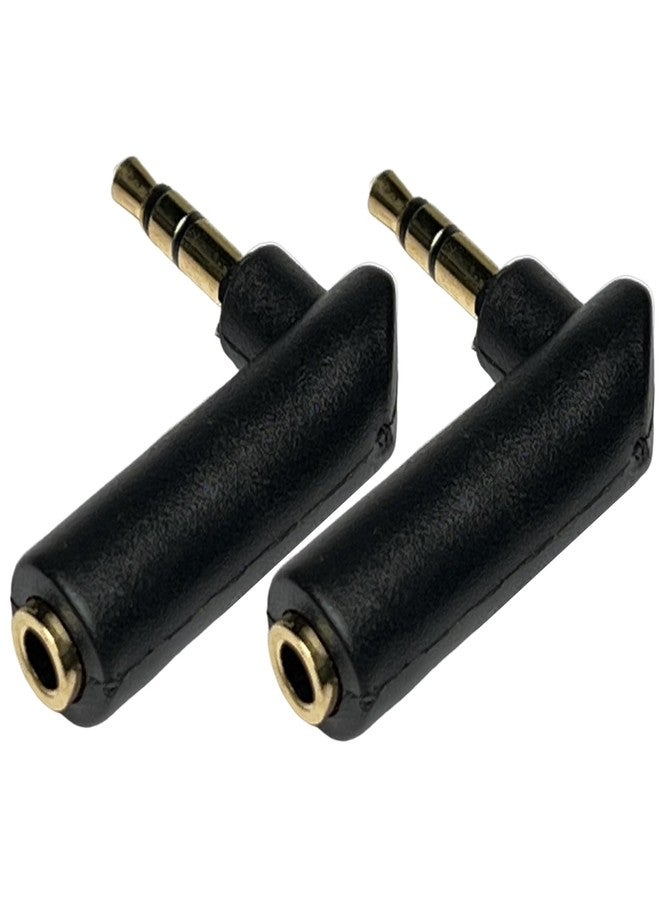 CESS 3.5mm TRS Stereo Right Angle Adapter - Gold-Plated Male Tip, Matte Plastic Female Housing, 2-Pack for Audio Devices and Headphones - Image 3