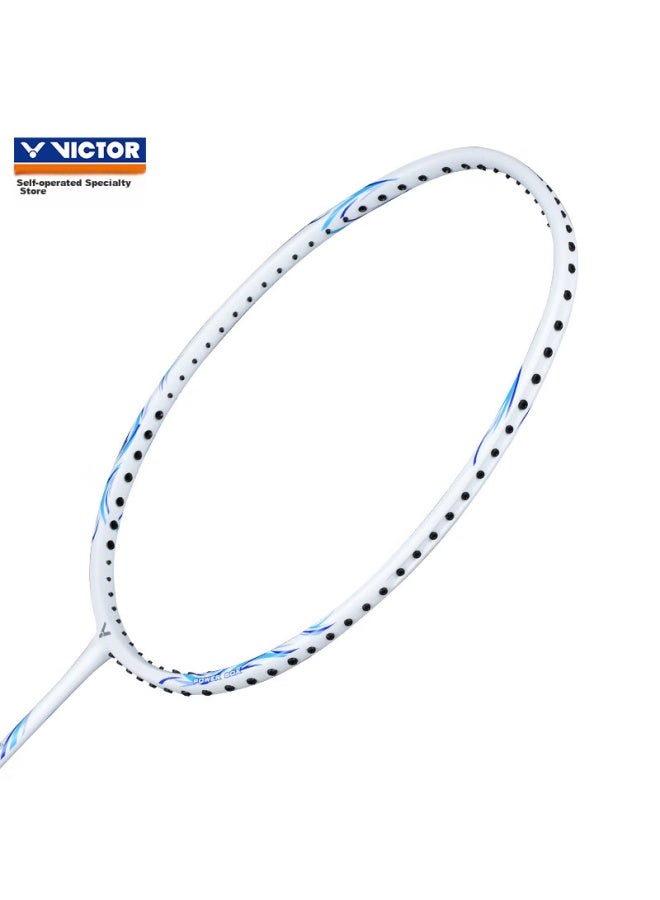 Victor Victor Badminton Racket, Full Carbon Single Racket, High-power Offensive Type Tk-5/f, Steel Blue/4u, Stringed Racket  - Image 5