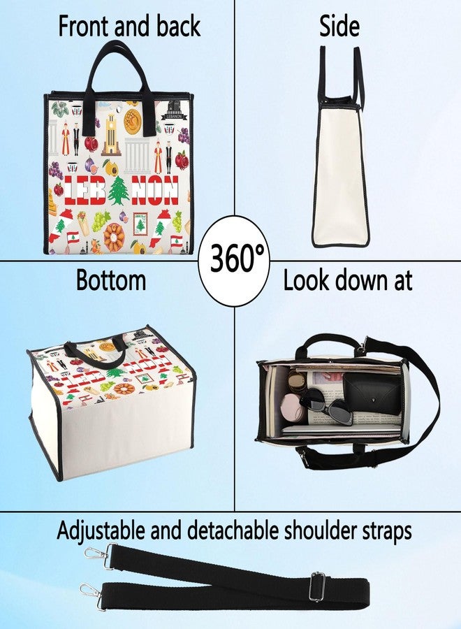 LEVLO Lebanon Tote Bag Lebanon Travel Souvenir Gift The Republic of Lebanon Trip Shoulder Bag Lebanon Vacation Merchandise (Lebanon LT) - Image 4