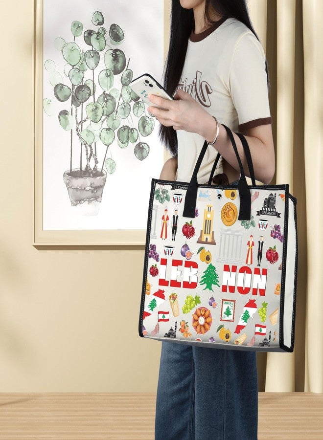 LEVLO Lebanon Tote Bag Lebanon Travel Souvenir Gift The Republic of Lebanon Trip Shoulder Bag Lebanon Vacation Merchandise (Lebanon LT) - Image 5