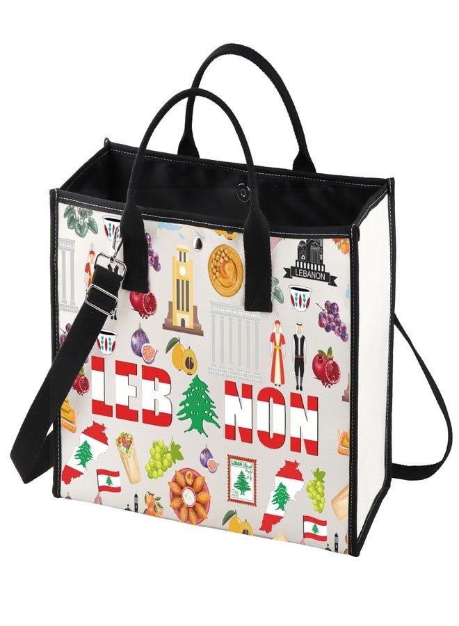 LEVLO Lebanon Tote Bag Lebanon Travel Souvenir Gift The Republic of Lebanon Trip Shoulder Bag Lebanon Vacation Merchandise (Lebanon LT) - Image 1
