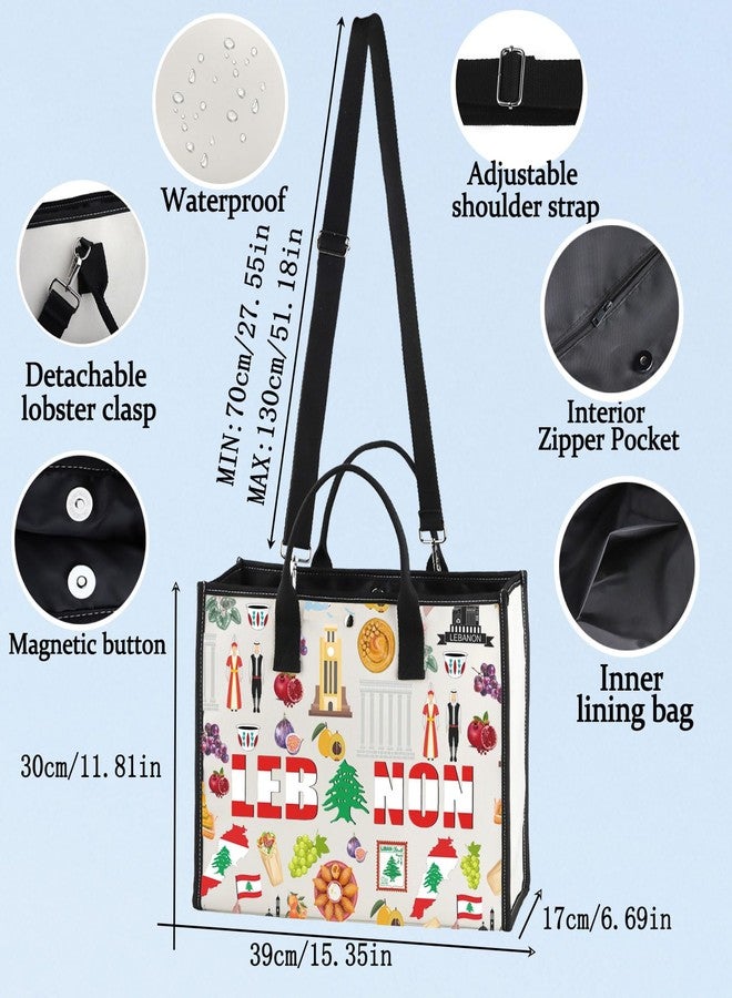LEVLO Lebanon Tote Bag Lebanon Travel Souvenir Gift The Republic of Lebanon Trip Shoulder Bag Lebanon Vacation Merchandise (Lebanon LT) - Image 2