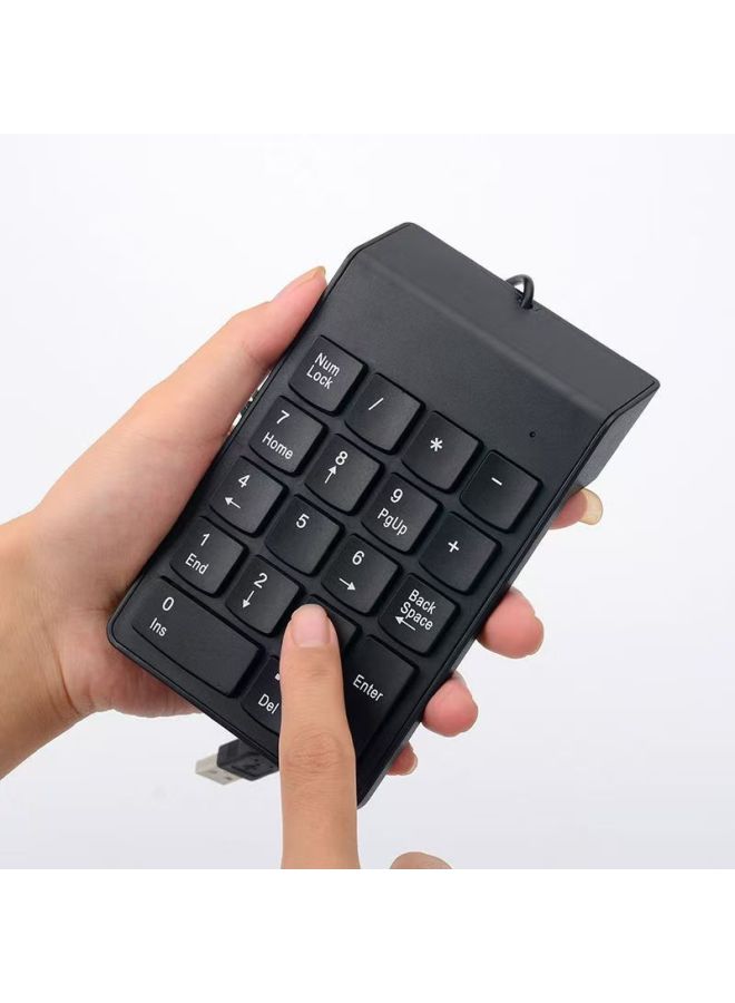 Wired Digital USB Keypad Thin USB Receiver Bluetooth Computer Financial Accounting Mini Keypad-Color:Black  - Image 2