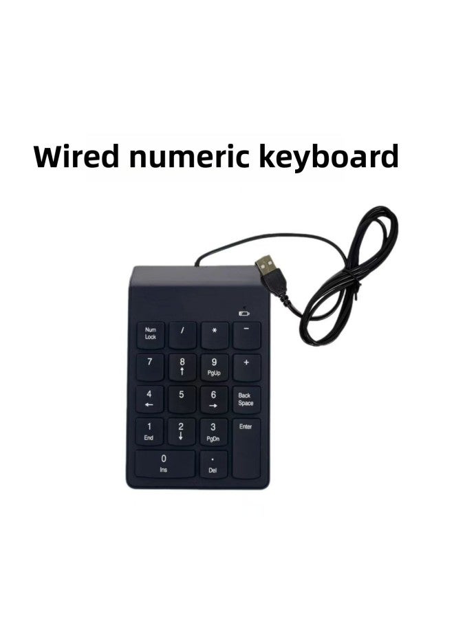 Wired Digital USB Keypad Thin USB Receiver Bluetooth Computer Financial Accounting Mini Keypad-Color:Black  - Image 1