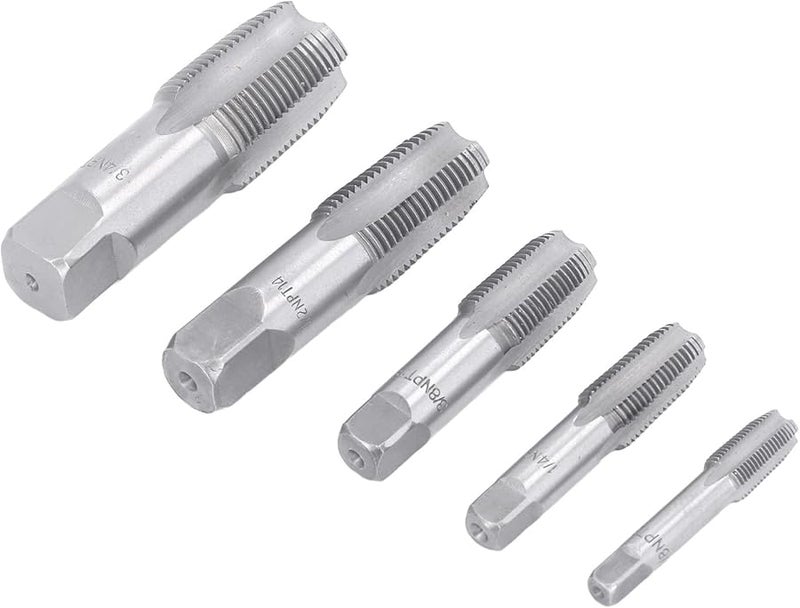 5 Piece Carbon Steel NPT Pipe Tap Set 1 8 1 4 3 8 1 2 3 4 Inch For Plumbing And DIY - Image 4