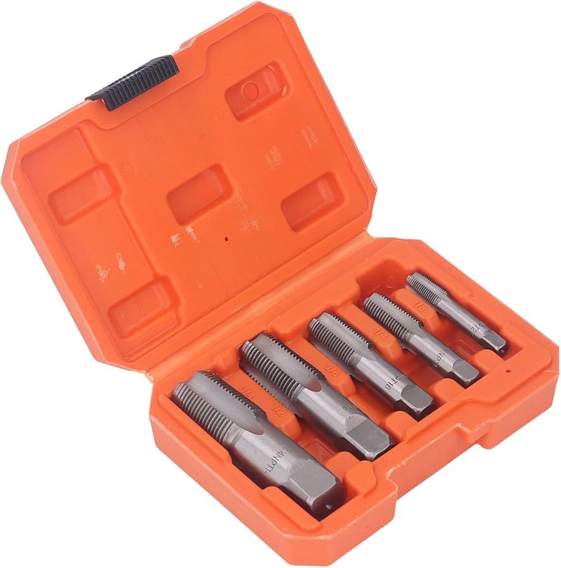 5 Piece Carbon Steel NPT Pipe Tap Set 1 8 1 4 3 8 1 2 3 4 Inch For Plumbing And DIY - Image 3