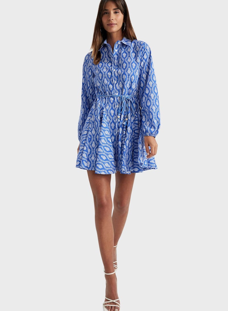 DeFacto Printed Shirt Mini Dress - Image 3