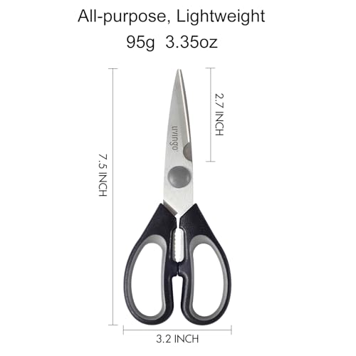 LIVINGO 7.5" Kitchen Scissors All Purpose for Sharp Cutting Small Bones & Vegetables, with Nutcracker Grip Comfortable, Heavy-duty Food Shears for Home Cooking - Image 2