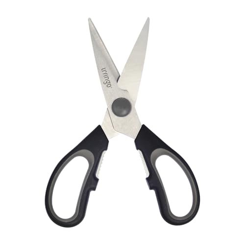 LIVINGO 7.5" Kitchen Scissors All Purpose for Sharp Cutting Small Bones & Vegetables, with Nutcracker Grip Comfortable, Heavy-duty Food Shears for Home Cooking - Image 3