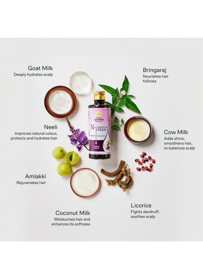 Kerala Ayurveda - Kerala Ayurveda Neelibringadi Keram Ayurvedic Hair Oil - Triple Care Formula - Minimizes Hair Fall and Dandruff | Rebalances Scalp for rich, lustrous hair | Improves Hair Growth, Nourishes Hair Follicles| 200ml Pack of 3 - Image 1
