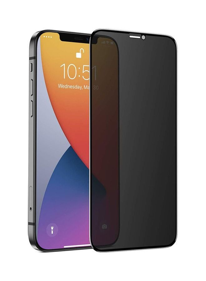 Privacy Full Screen Tempered Glass Screen Protector For Apple iPhone 12 Pro Black - Image 1